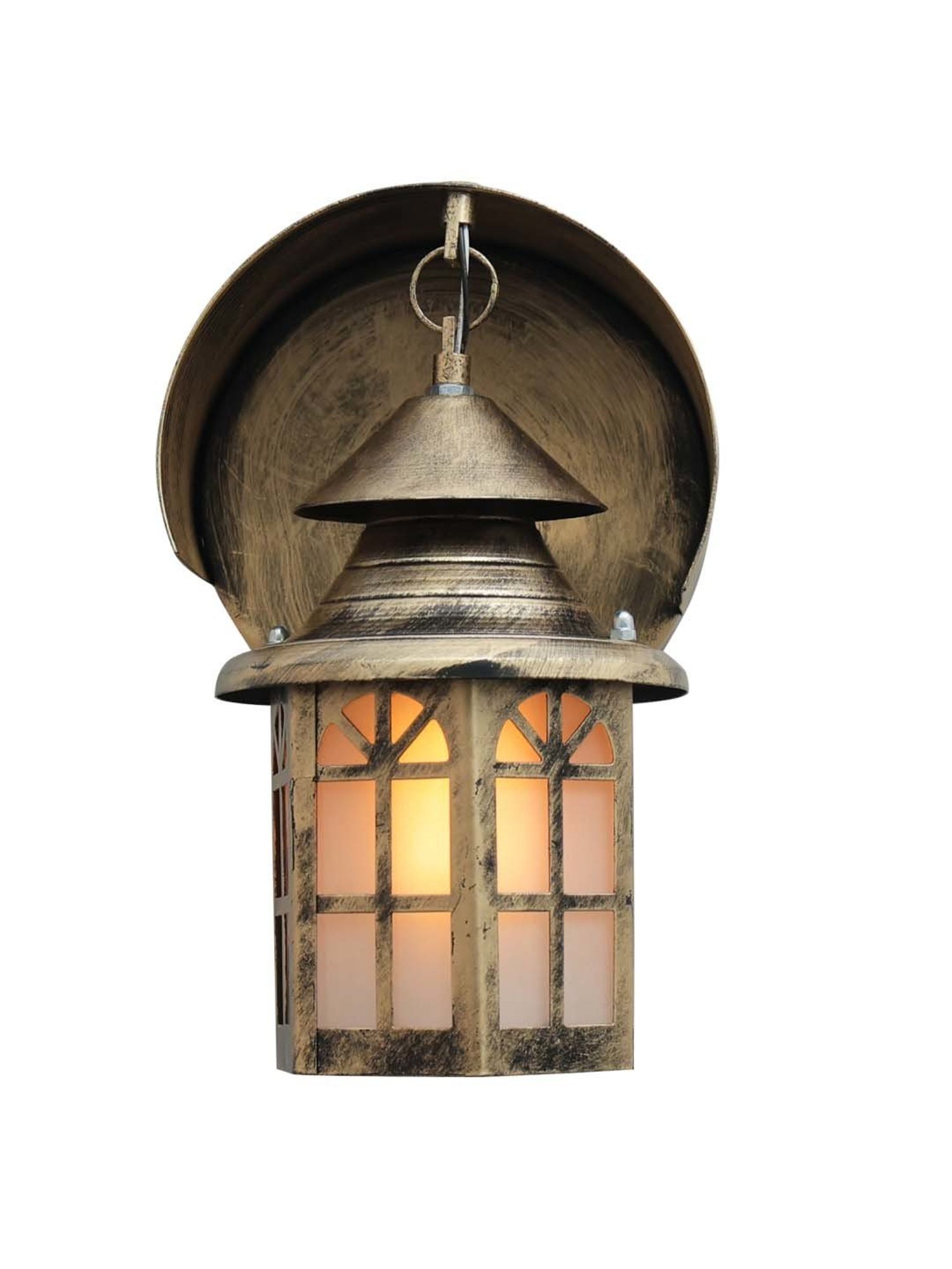 Homesake Gold Metal Modern Antique Industrial Box-Shaped Outdoor Wall Lamp