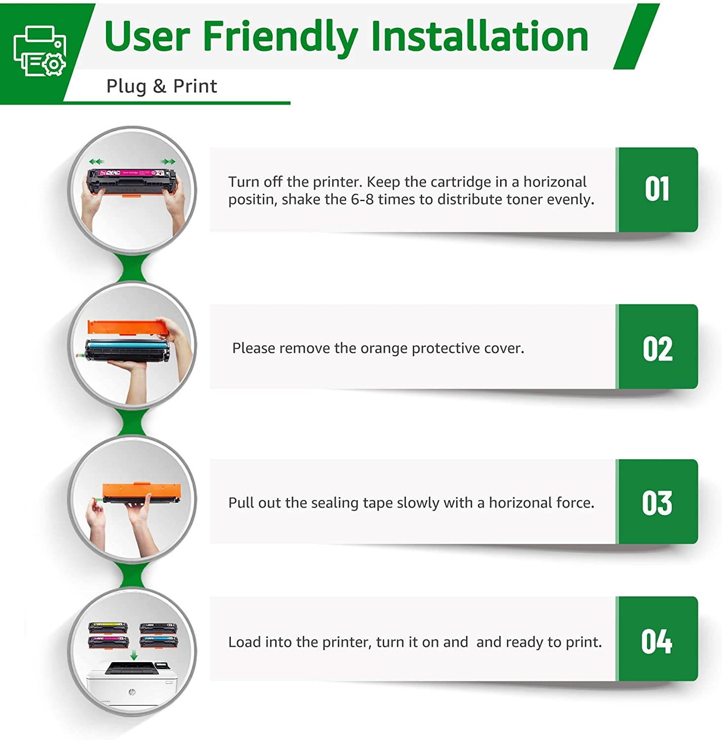 GREENSKY Compatible Toner Cartridges Replacement for HP 202X 202A CF500X CF500A for HP Color Laserjet Pro MFP M281fdw M281cdw M254dw M254dn M254nw M280nw (4 Packs)