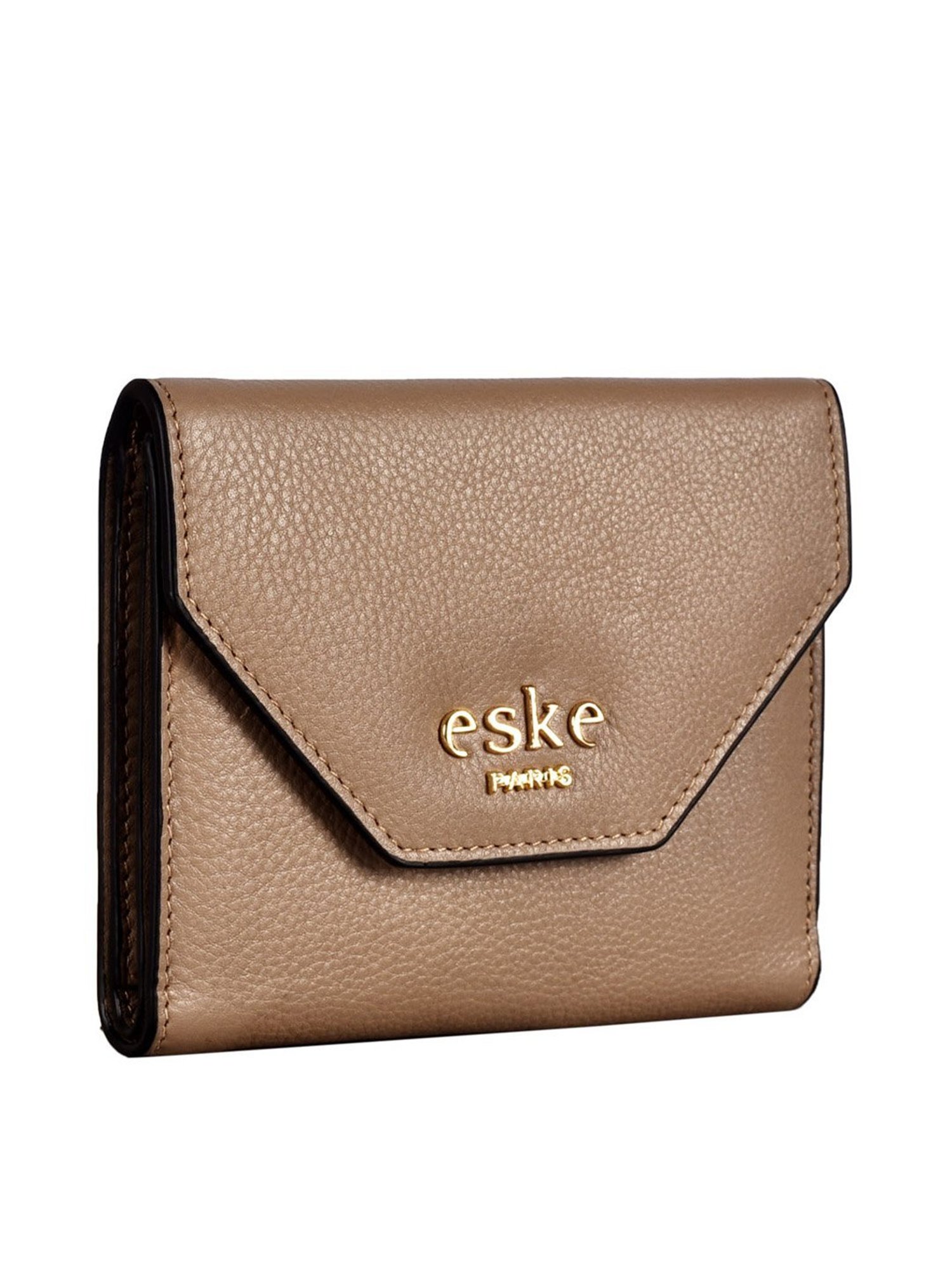 Eske Alaina  Brown Solid Tri-Fold Wallet for Women