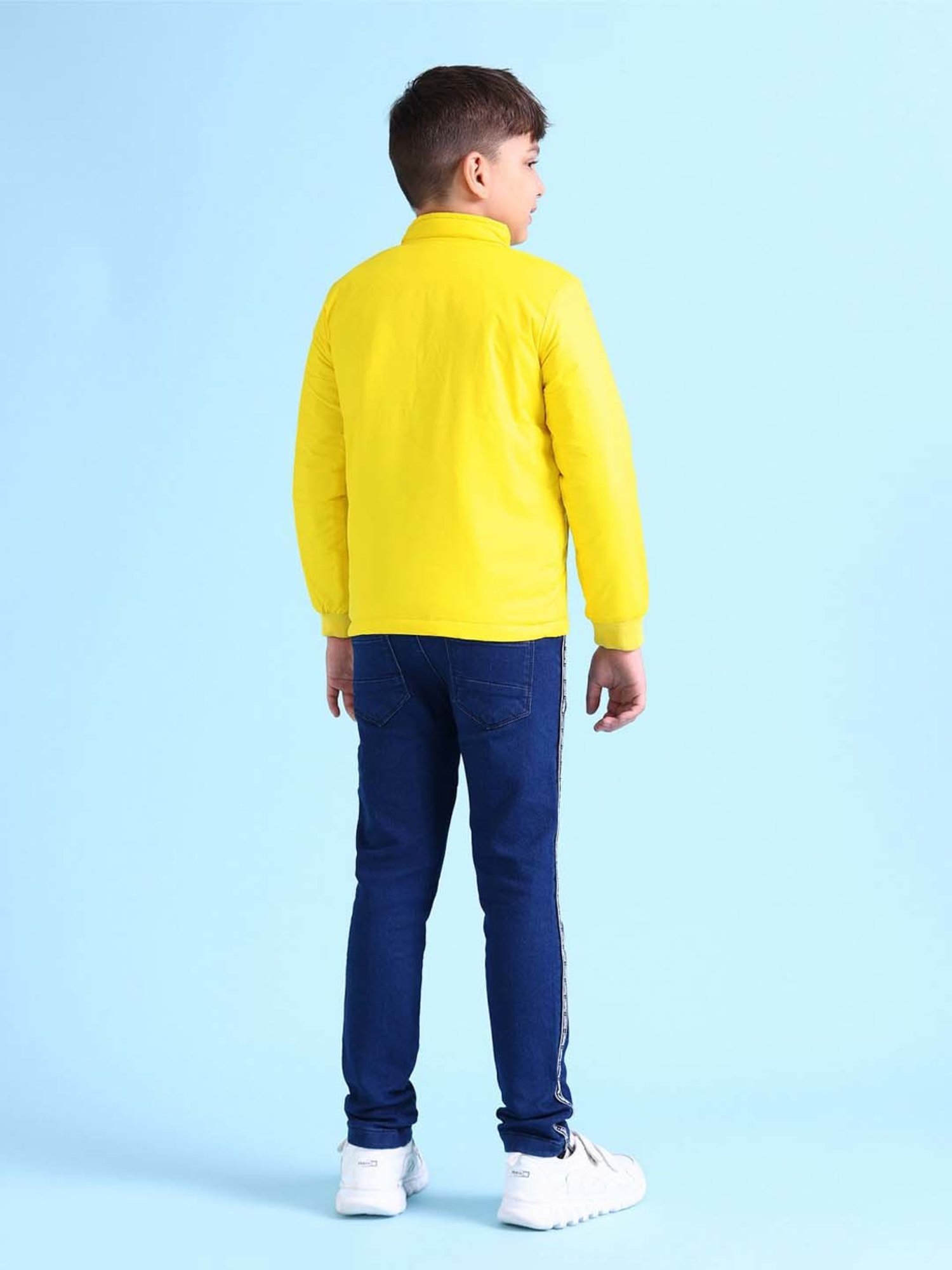 Allen Solly Junior Navy & Green Color Block Full Sleeves Jacket