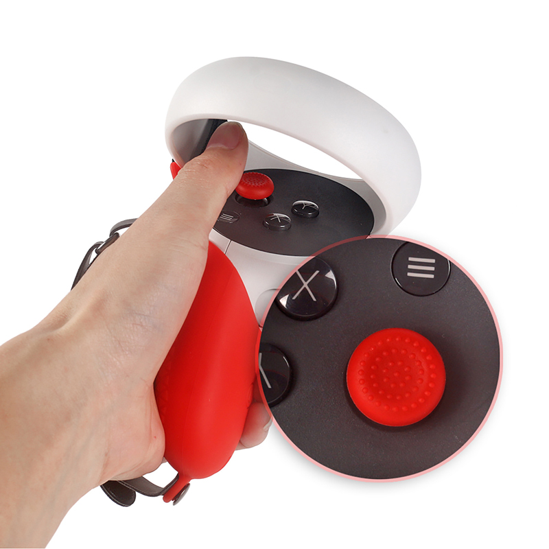 Grip Cover For Oculus Quest 2 Touch Controller Grip Accessories Anti-Throw Handle Sleeve With Adjustable Hand Strap