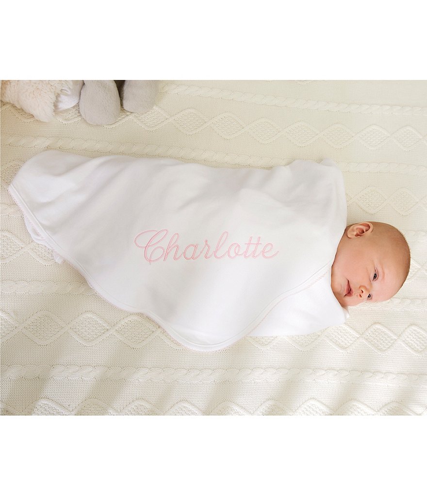 Edgehill Collection Supima Cotton Baby Girls Supima Receiving Blanket