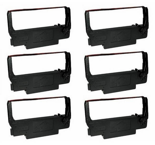SuppliesMAX Compatible Replacement for Porelon 11371-US Black/Red P.O.S. Printer Ribbons (6/PK) - Equivalent to ERC-38B/R