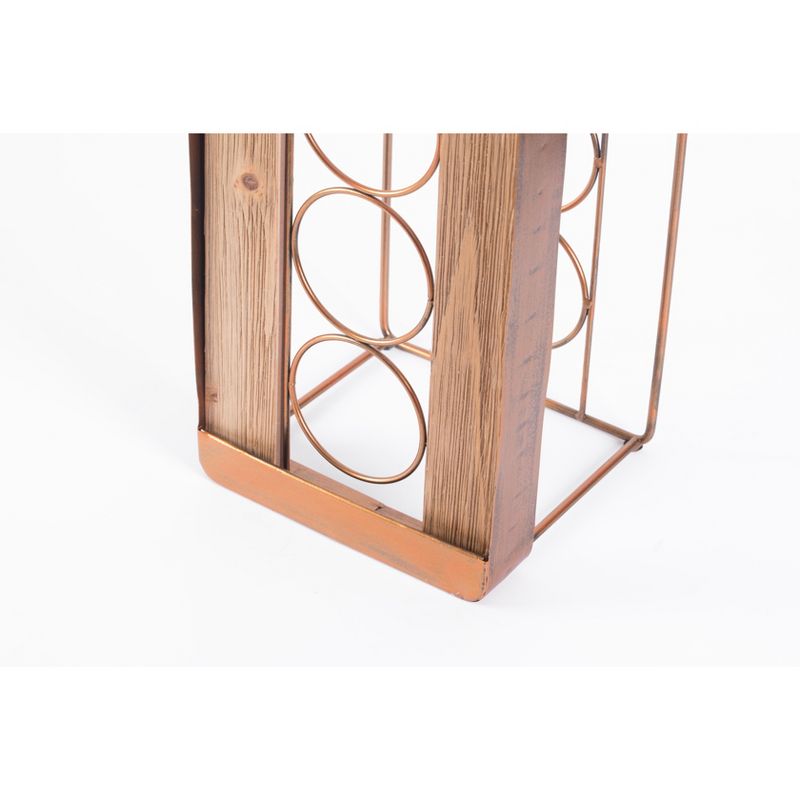 Vintiquewise Vintage Decorative Metal Bottle Shaped Freestanding 4 Wine Bottle Holder