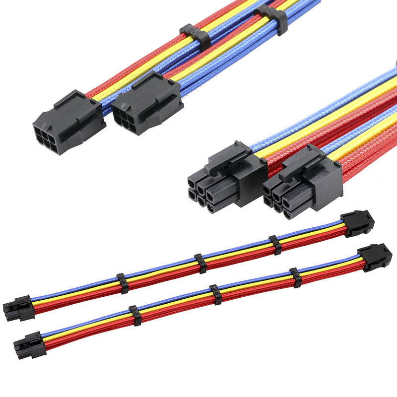 ALAMENGDA 6-in-1 24P/4+4P/6+2P/6P Motherboard ATX Computer power Extension Cable Rainbow Cable, Colorful Suit 300mm