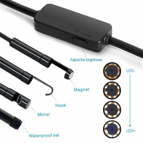 WiFi Endoscope 1200P Wireless IP68 Waterproof Borescope HD Inspection Camera 5M Semi-Rigid Endoscope with 8 Adjustable LED Lights Compatible with iPhone Android Phone Computer (16.40 ft)