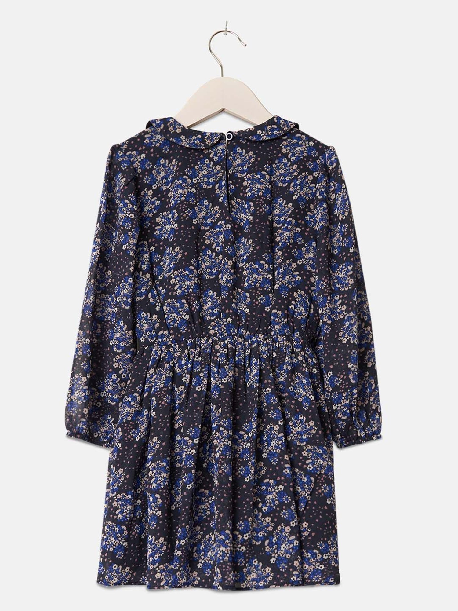 Angel & Rocket Kids Navy Floral Print Full Sleeves Dress