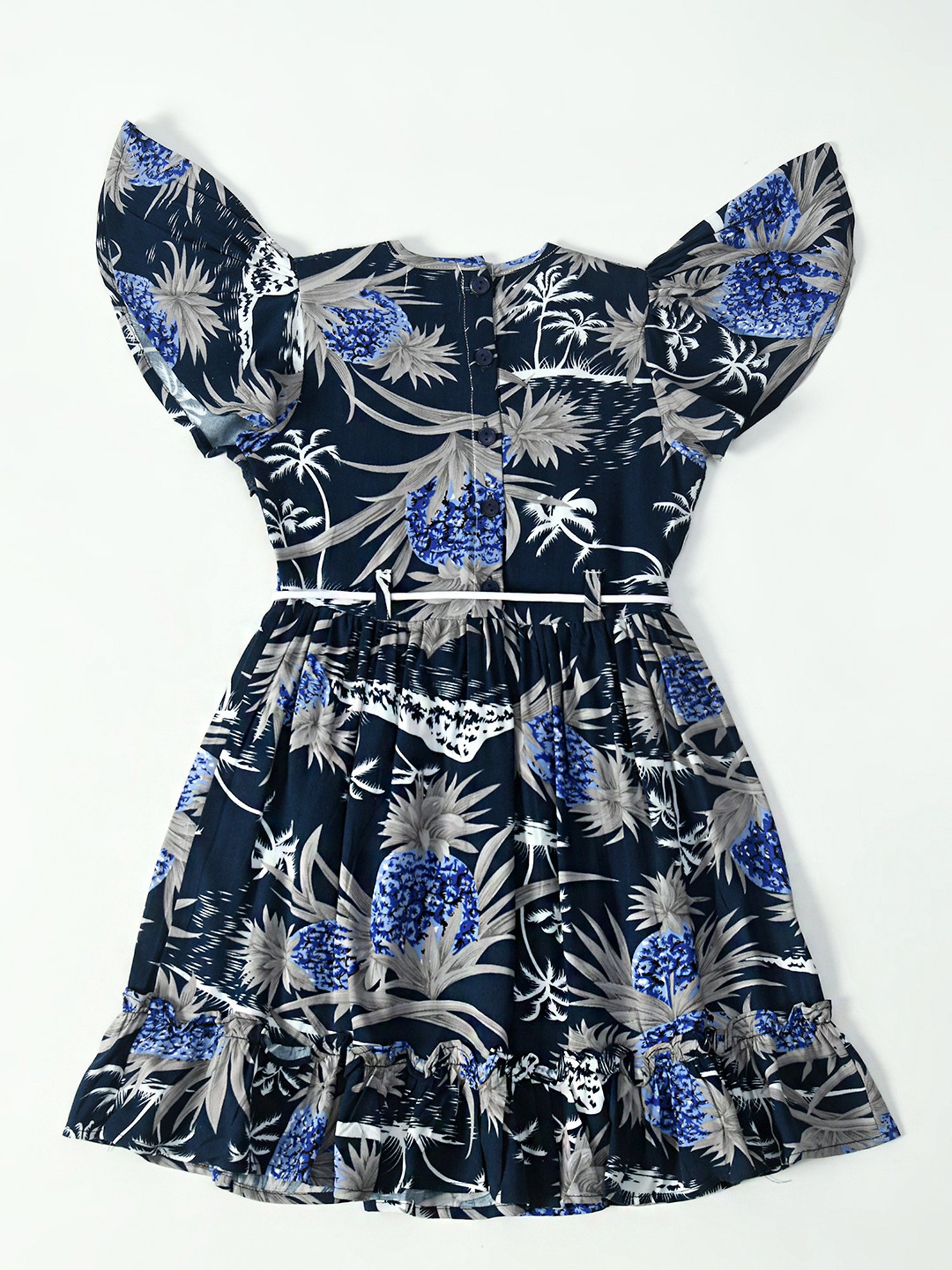 Bella Moda Kids Blue Printed Fit & Flare Dress
