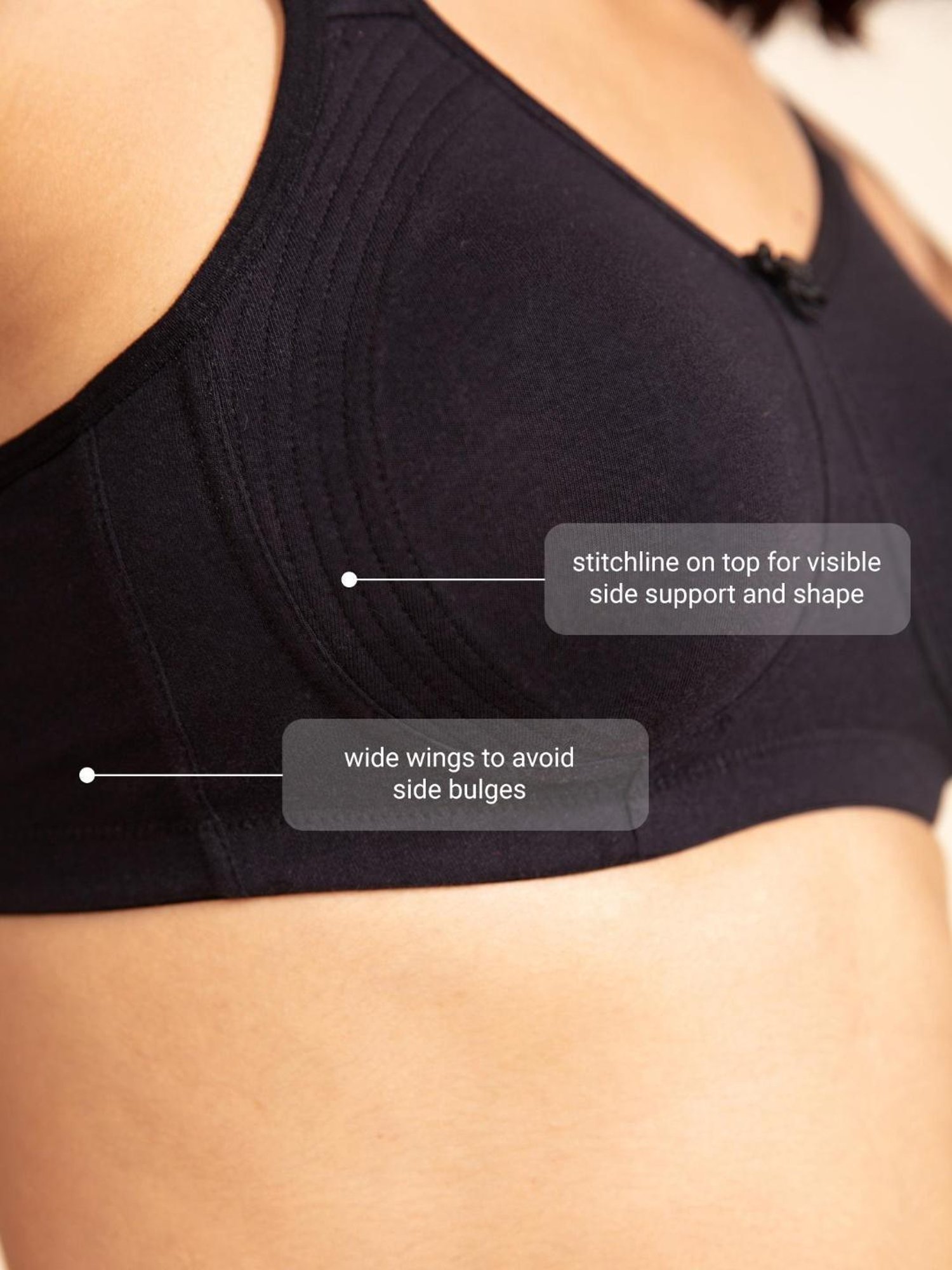 Nykd Black Non-padded Bra