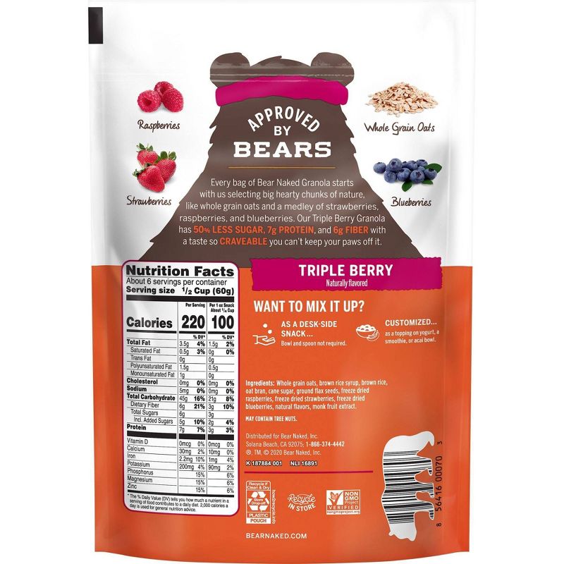 Bear Naked Triple Berry Granola - 12oz