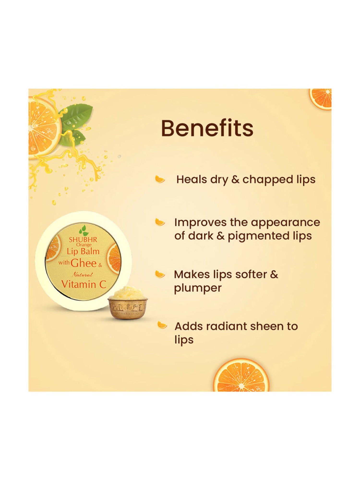 Blue Nectar Shubhr Orange Lip Balm - 15 gm