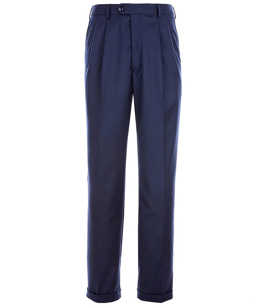 Roundtree & Yorke Big & Tall TravelSmart Pleated Front Relaxed Solid Dress Pants