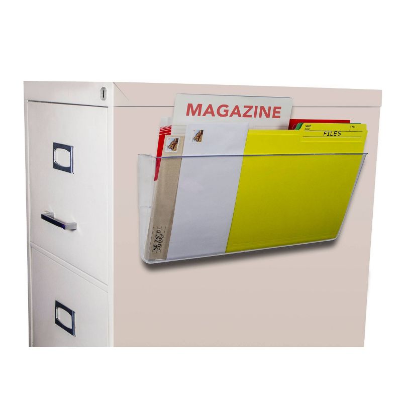 Storex 6pk Magnetic Wall Pockets Legal Size - Clear