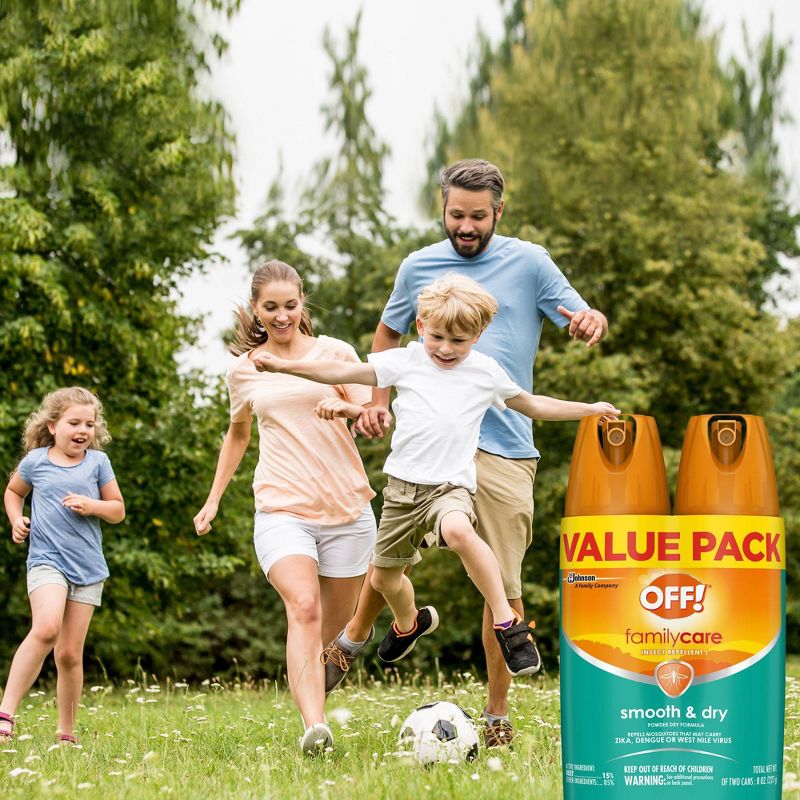 OFF! 4oz 2ct FamilyCare Insect Repellent Smooth & Dry