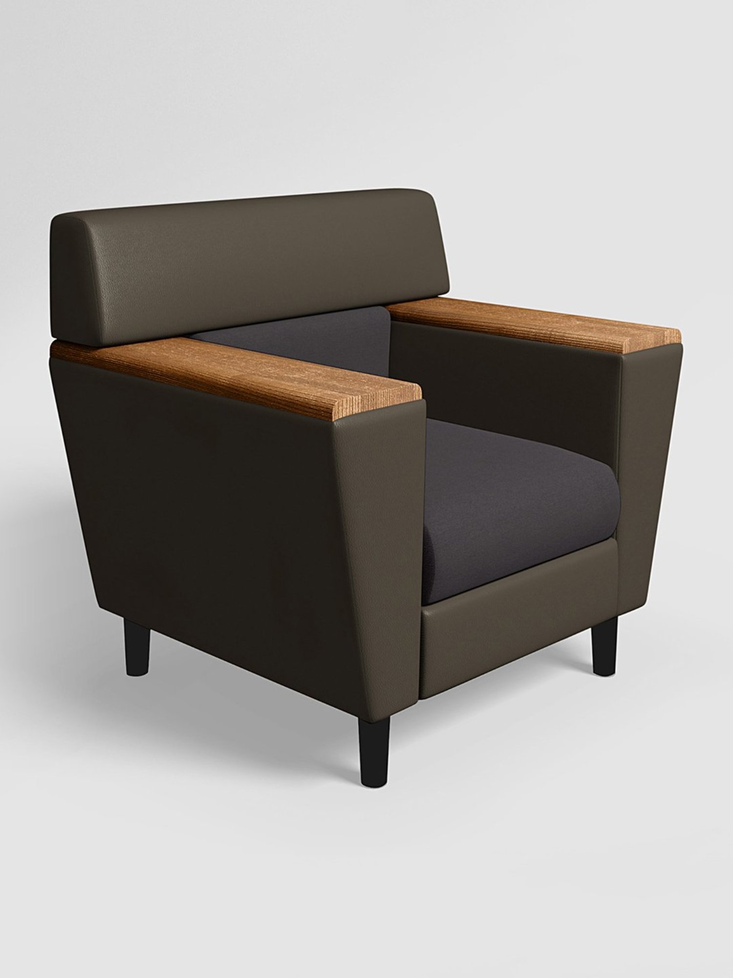 Durian Berry Black Premium Leatherette 2 Seater Sofa