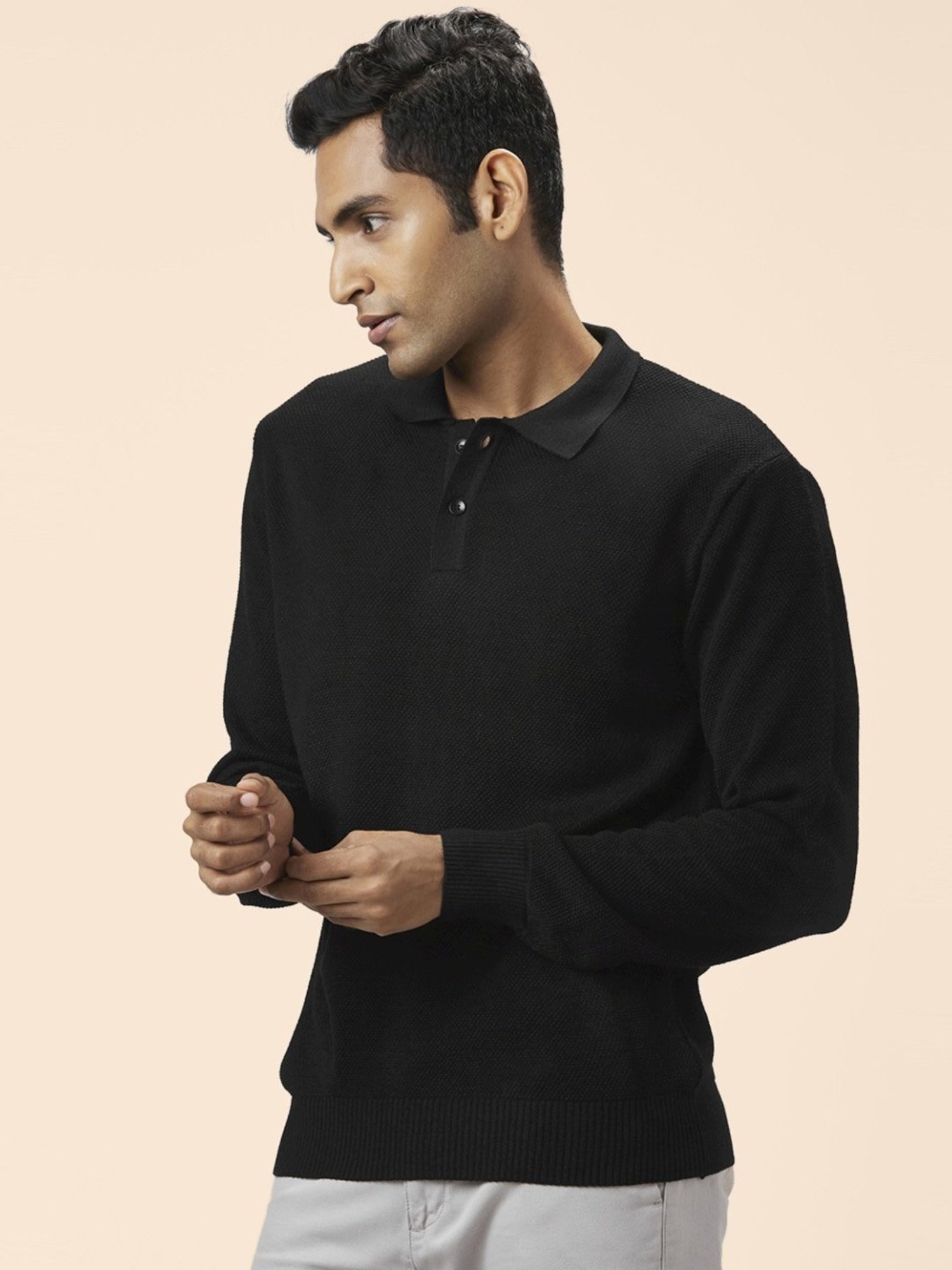 Byford by Pantaloons Black Regular Fit Sweater
