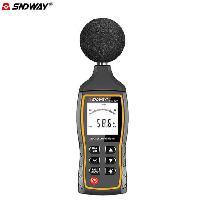 Sndway Handheld Noise Meter High Precision Decibel Meter Noise And Sound Measurement Sw524 (With Storage + USB Communication)