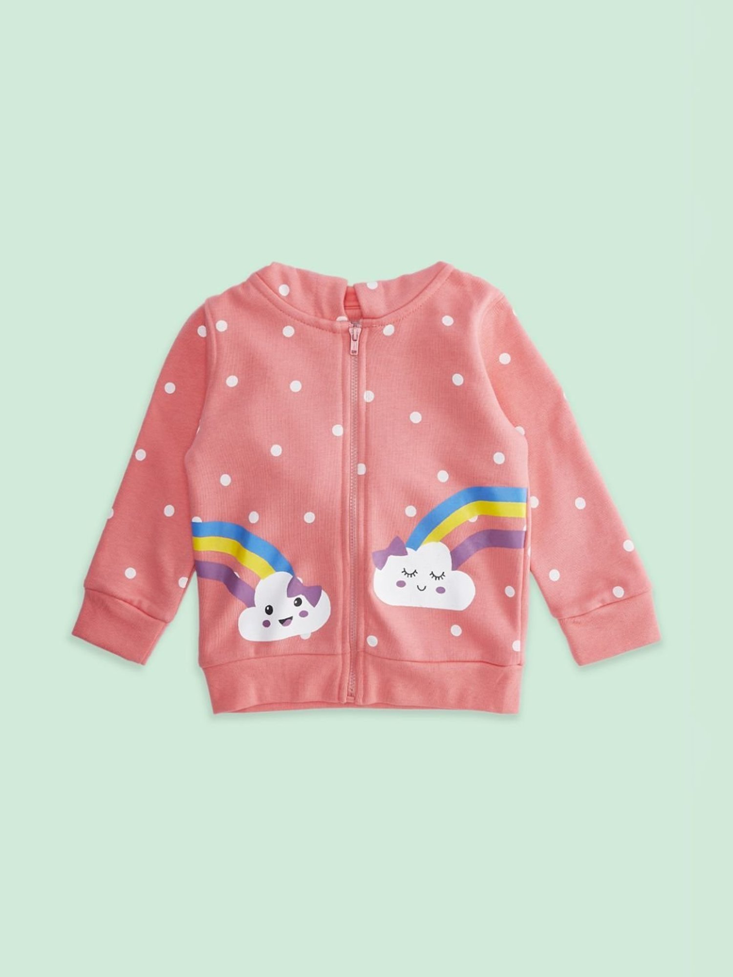 Pantaloons Baby Pink Cotton Printed Full Sleeves Sweatshirt