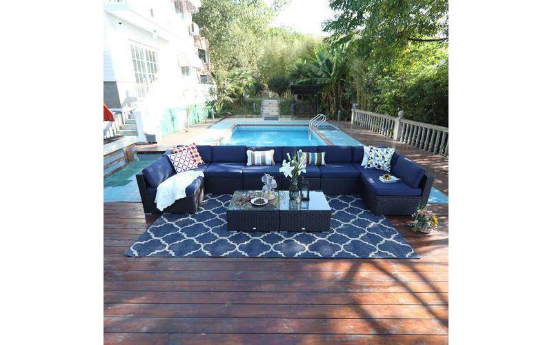 Draper 5pc Sectional Set with Sunbrella - Sage - Leisure Made