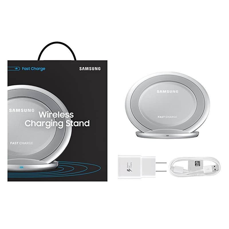 Qi Certified Fast Charge Wireless Charging Pad + Stand - Supports wireless charging on Qi compatible smartphones - Silver