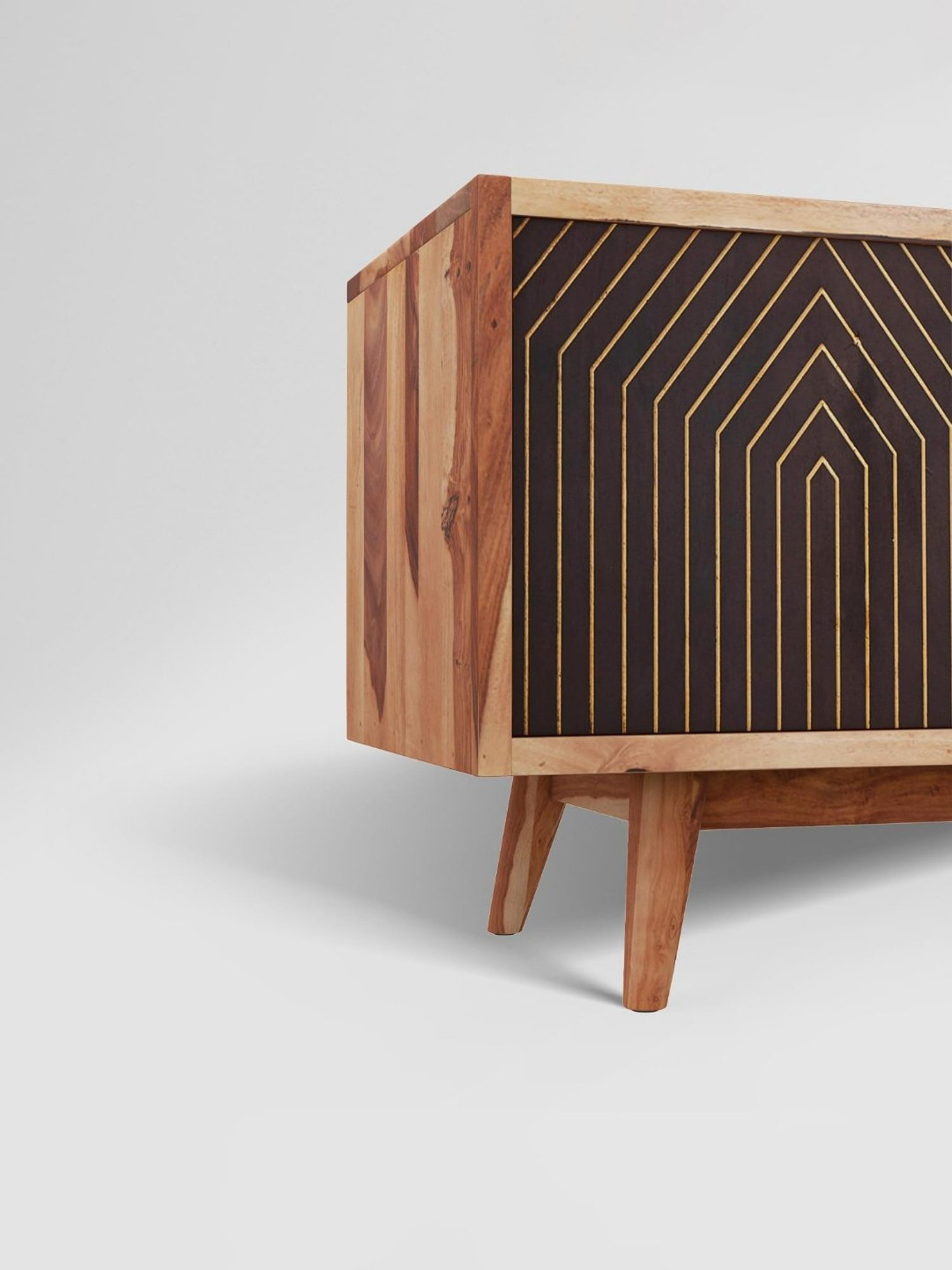 Delite Kom Flex Flowery Wenge & Acacia Dark Engineered Wood TV Entertainment Unit