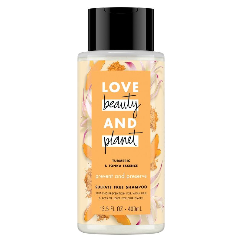 Love Beauty & Planet Turmeric and Tonka Essence Prevent and Preserve Sulfate Free Shampoo - 13.5 fl oz
