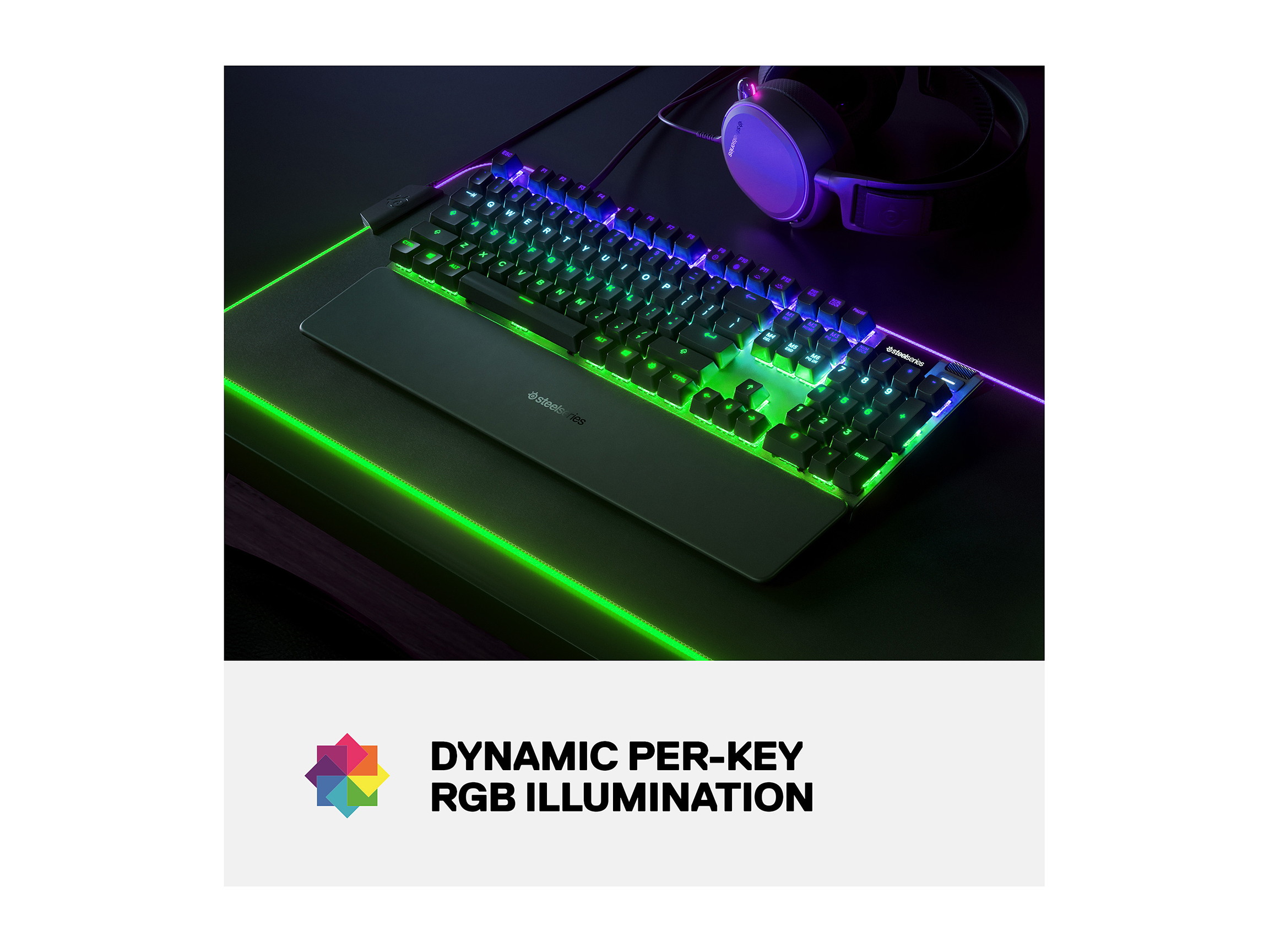 SteelSeries Apex 7 TKL Compact Mechanical Gaming Keyboard - OLED Smart Display - USB Passthrough and Media Controls - Linear and Quiet - RGB Backlit