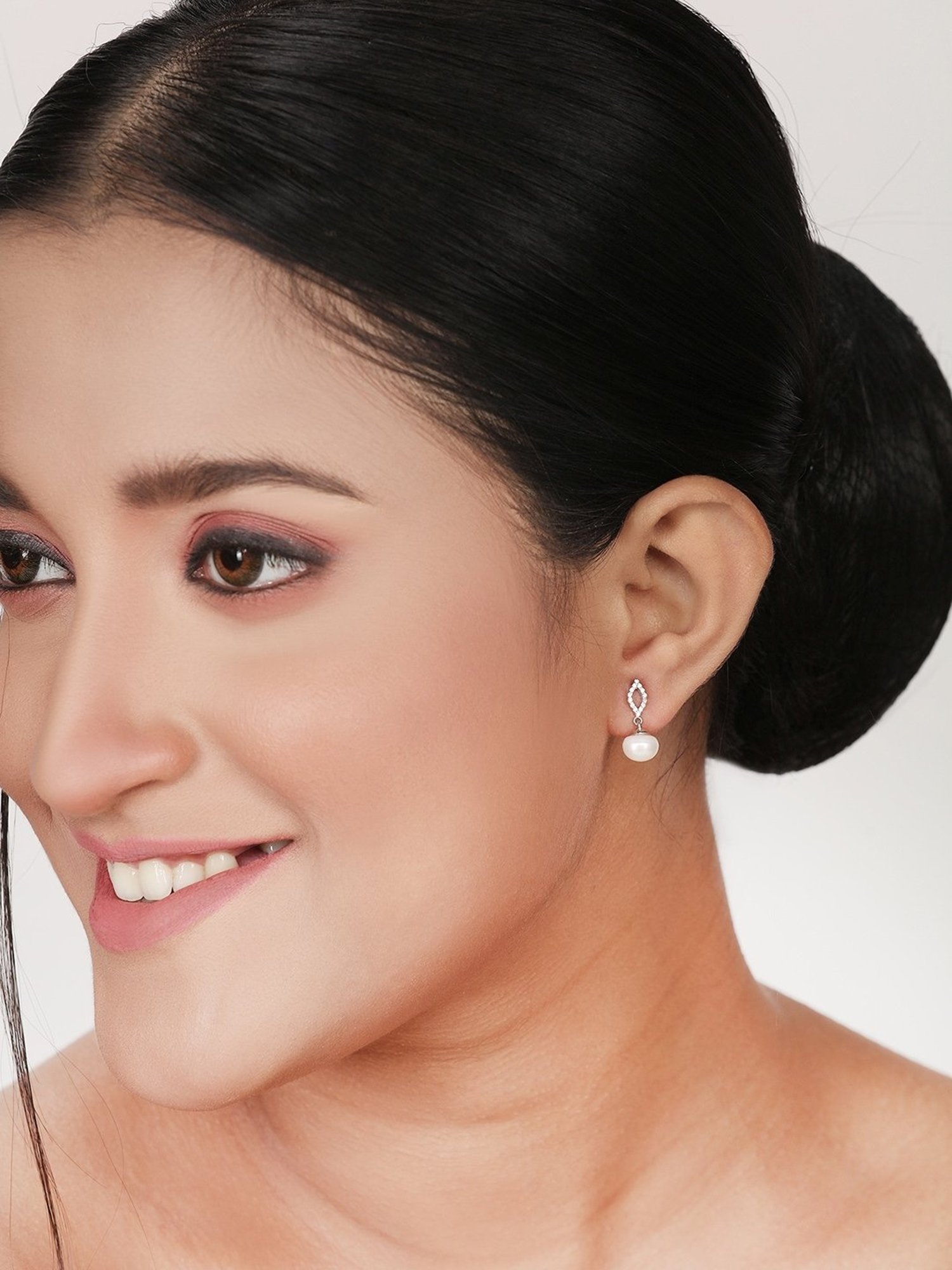 Silberry 92.5 Sterling Silver Pearl Fruit Earrings for Women