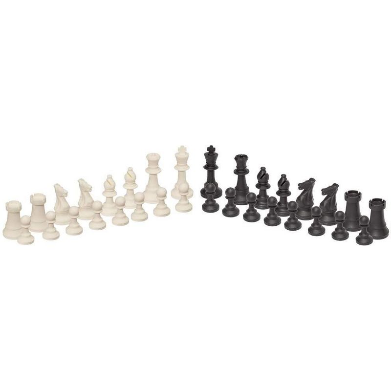 WE Games Silicone Staunton Tournament Chess Pieces - Black and Cream, 3.75 inch King