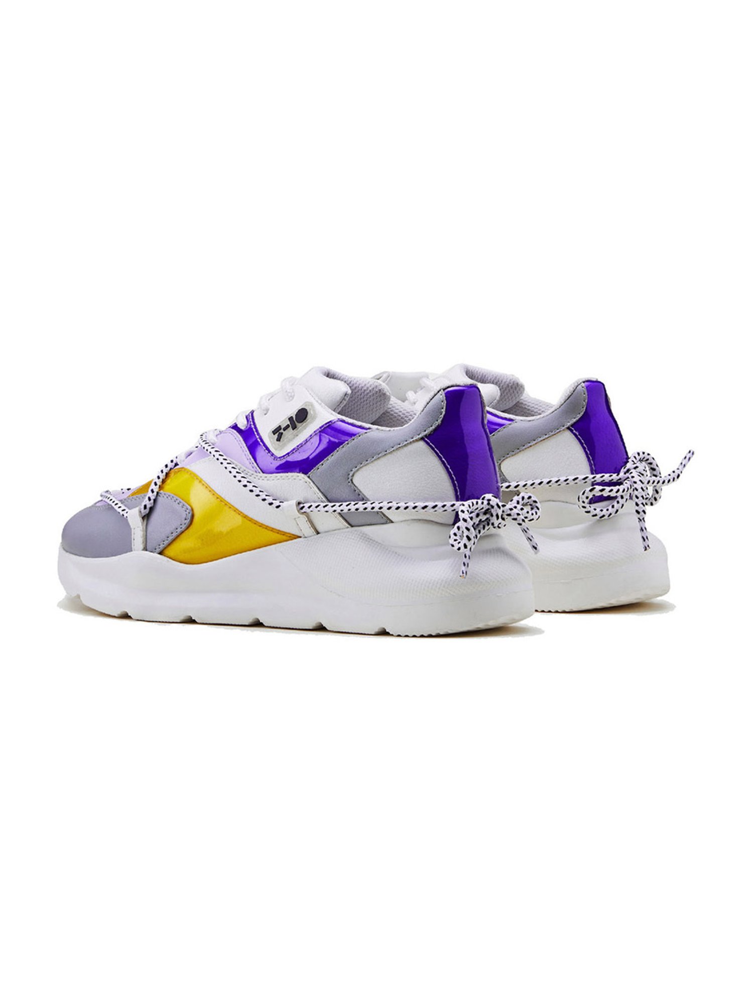 7-10 Women's 409 Elevate Street White & Purple Chunky Sneakers