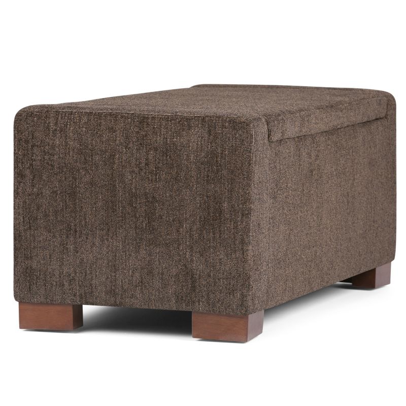 42" Crosby Lift Top Storage Ottoman Deep Umber Brown Fabric - WyndenHall
