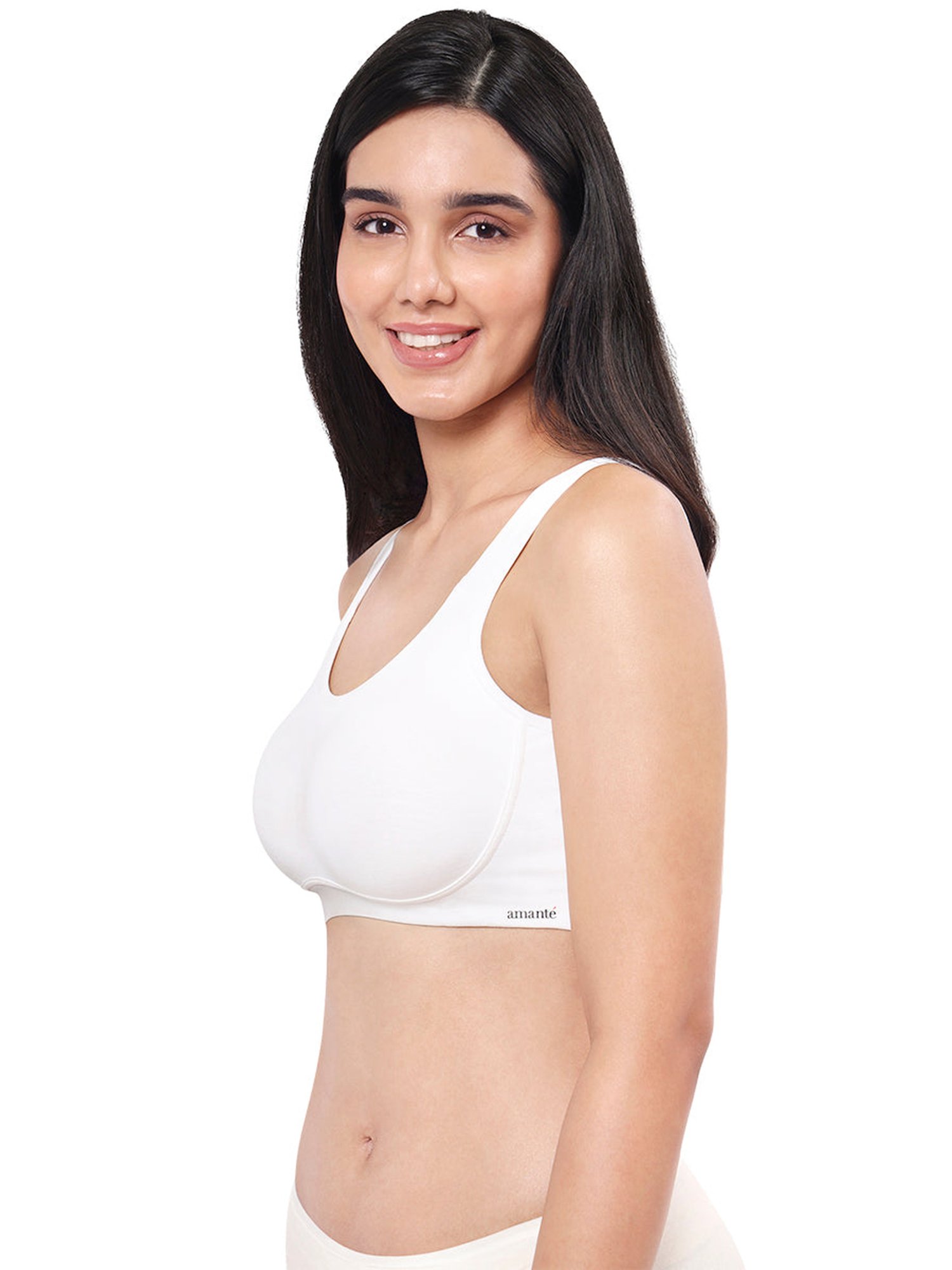 Amante Pearl White Cotton T-Shirt Bra