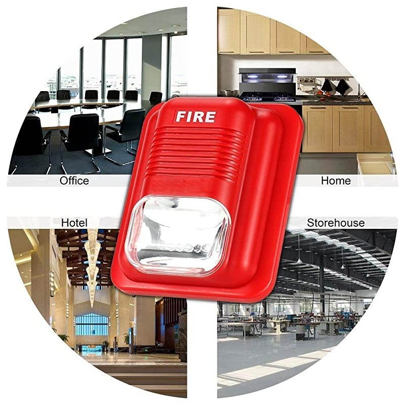 Fire Alarm Siren Strobe,Alarm SIiren Horn Home Security Safe System for House, Office, Hotel etc First Aid Emergency Situation