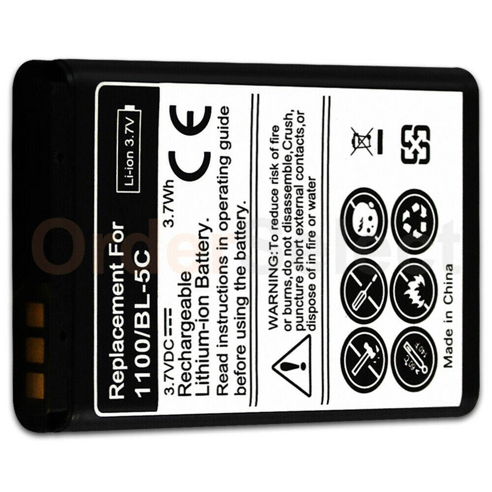 Generic 3.7v 1020mah BL-5C Battery for Nokia 1101 1110 1112 1200 N 91 70 72 6822