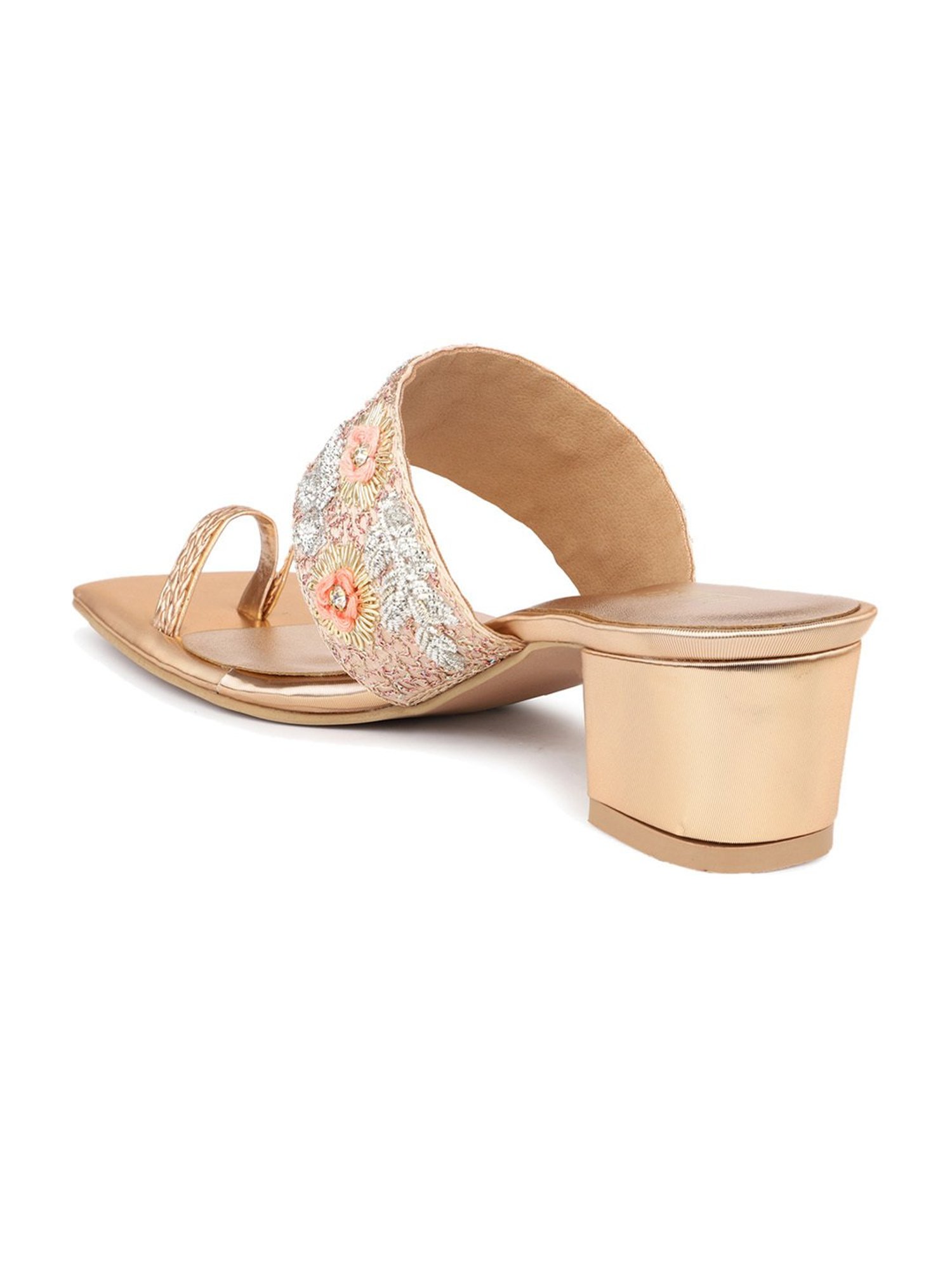 Inc.5 Women's Rose Gold Toe Ring Sandals