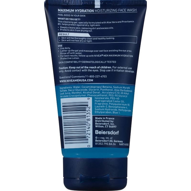 Nivea Men 5oz maximum hydration face wash