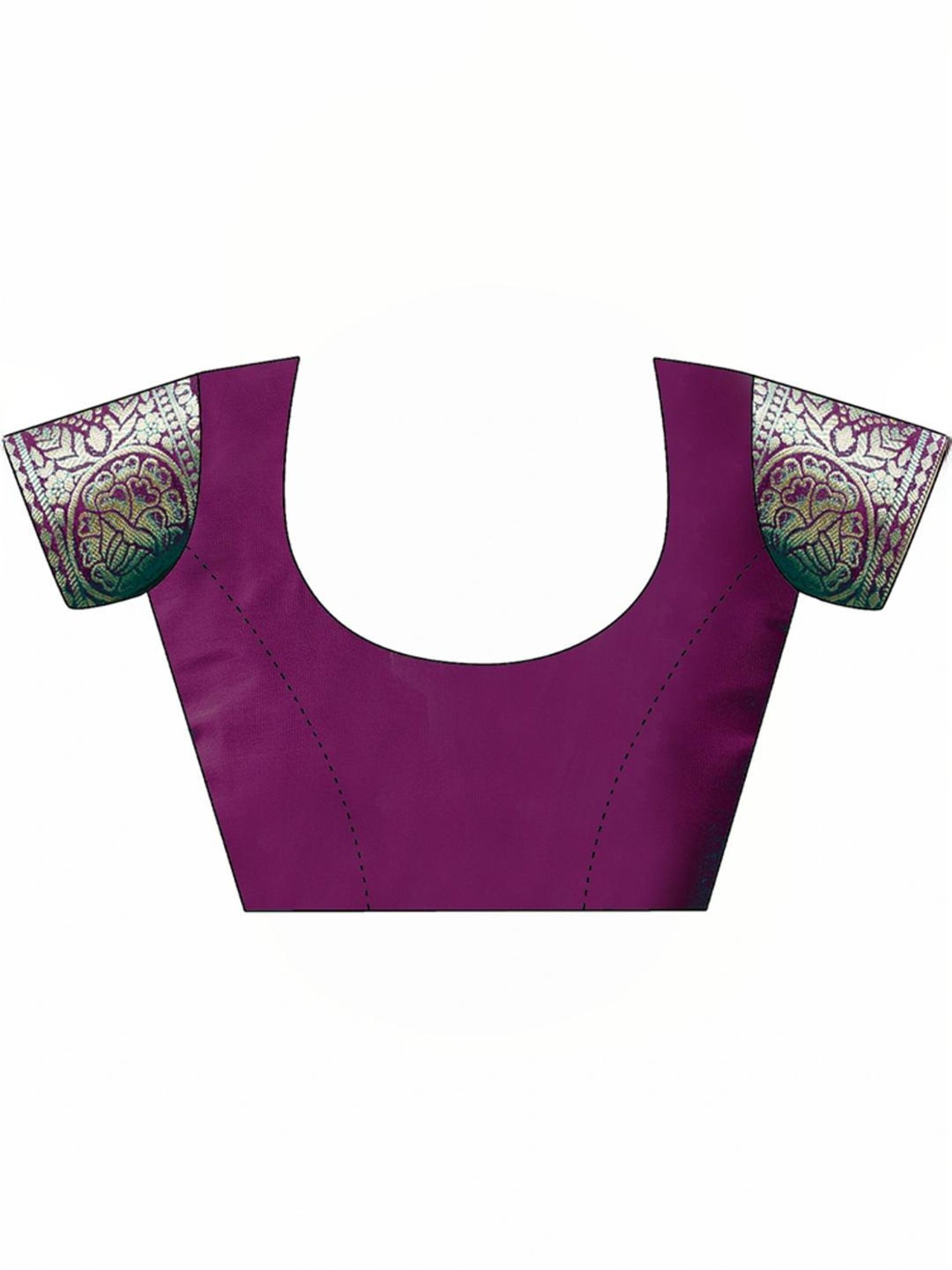 Satrani Purple Woven Saree With Unstitched Blouse