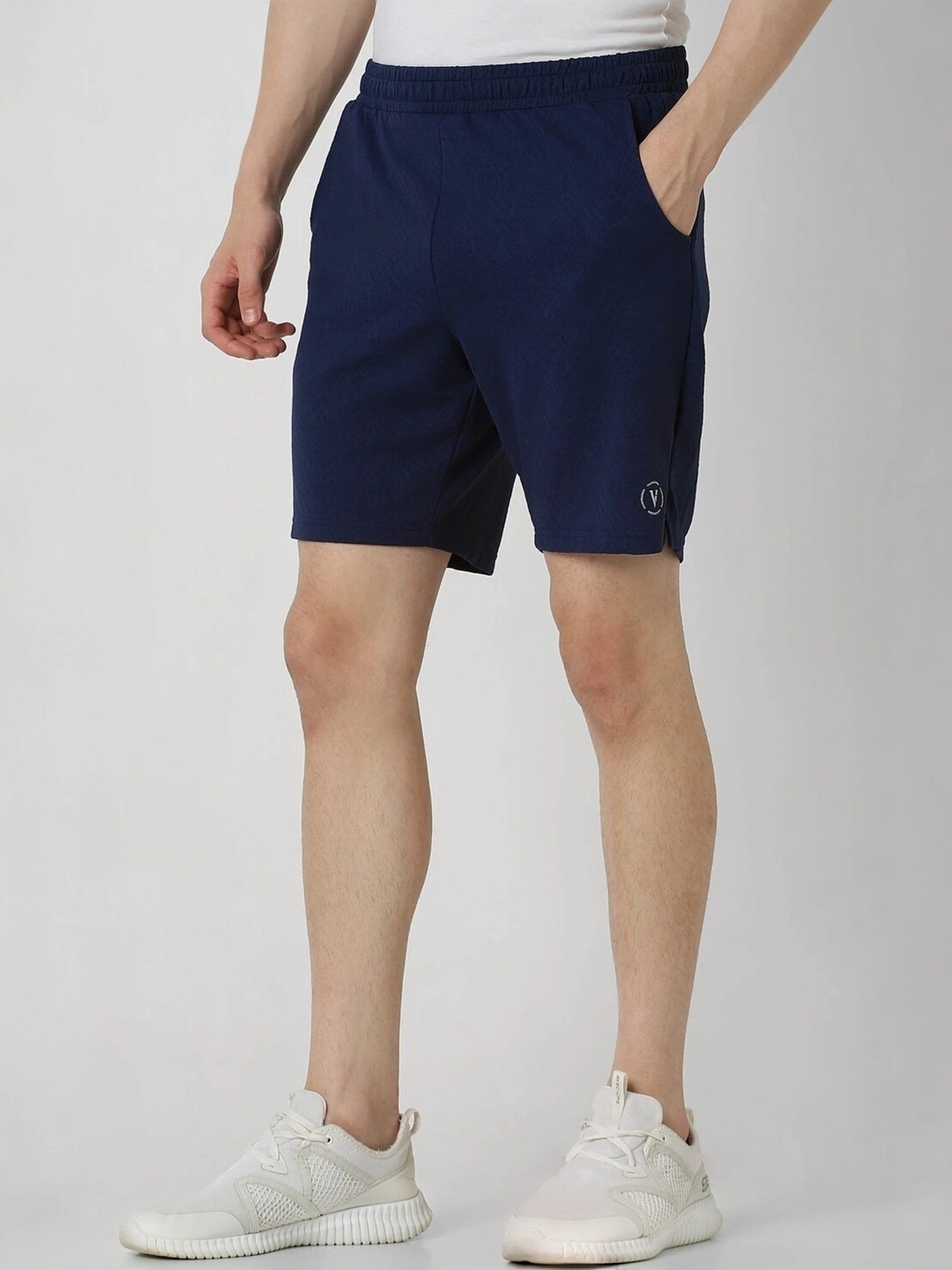 Van Heusen Navy Regular Fit Shorts