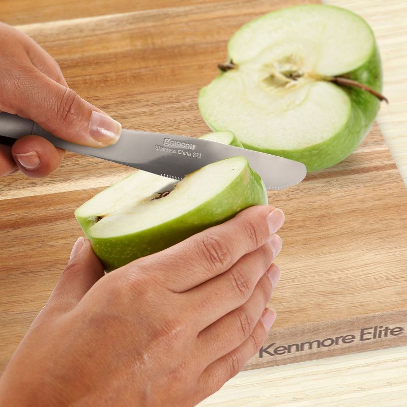 Kenmore Elite Kenosha 29 Inch Acacia Wood Cutting Board with Groove Handles
