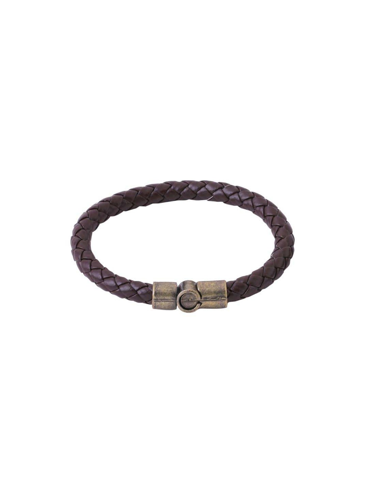 NVR Brown Leather Bracelet for Men