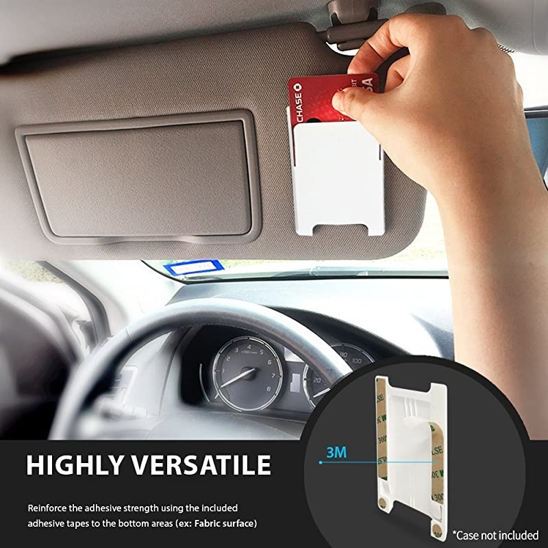 Slot Card Holder Designed for Smartphones, Adhesive Stick On Wallet Case Minimalist Slim Hard Premium Credit Card Cash Sleeve - Black