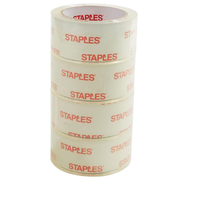 Staples Natural Rubber Packing Tape 1.89" x 54.7 Yds Clear 6/PK 11105-CC
