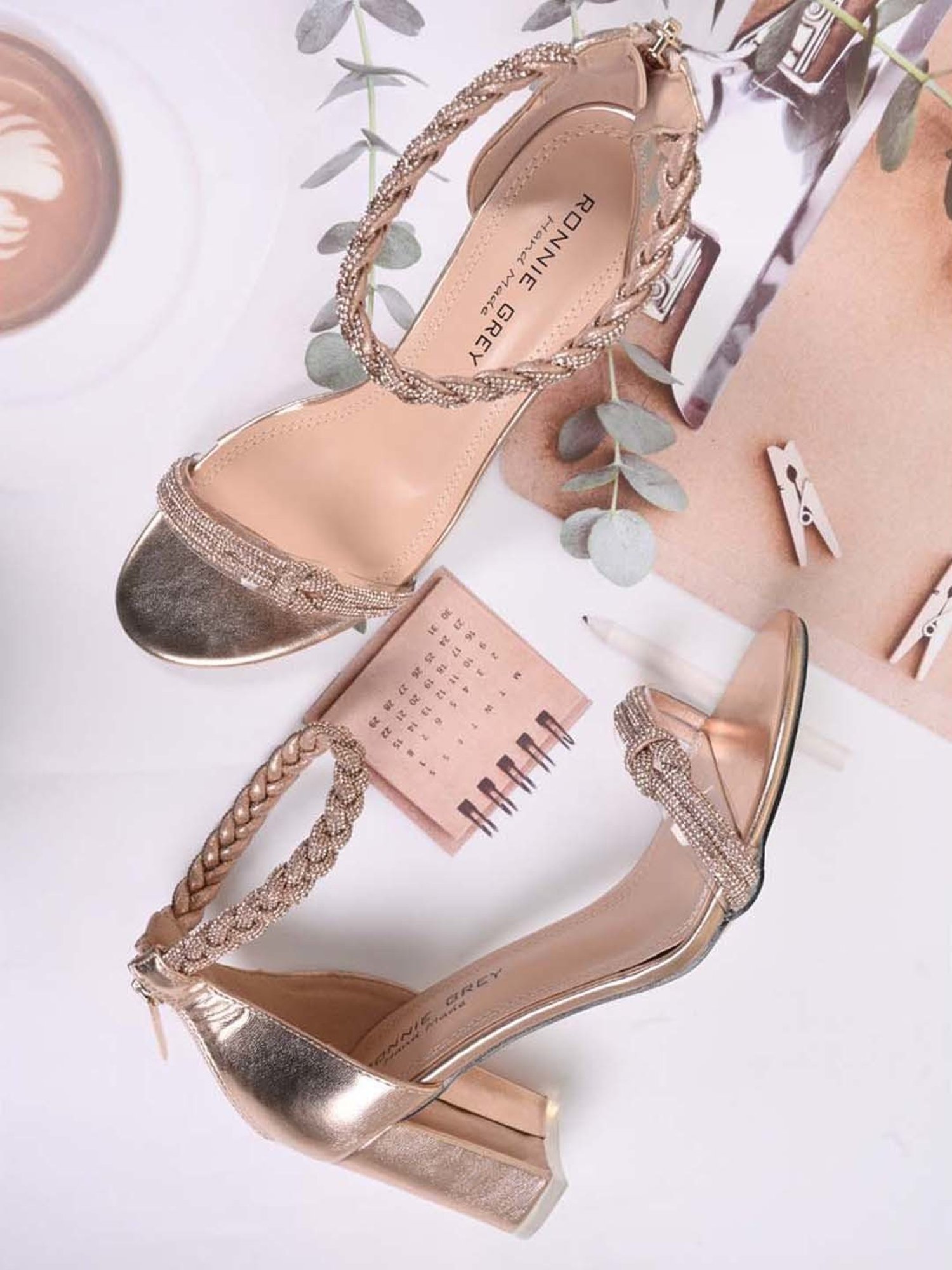 Ronnie Grey Women's Champagne Ankle Strap Sandals