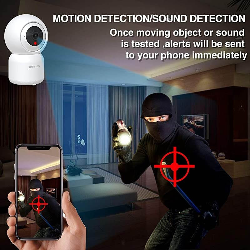 Home Security Camera Wireless  Smart WiFi Camera Indoor 1080P for Pet Nanny Baby Monitor with PanTiltZoom Night Vision Motion Detection 2 Way Audio 24G WiFi