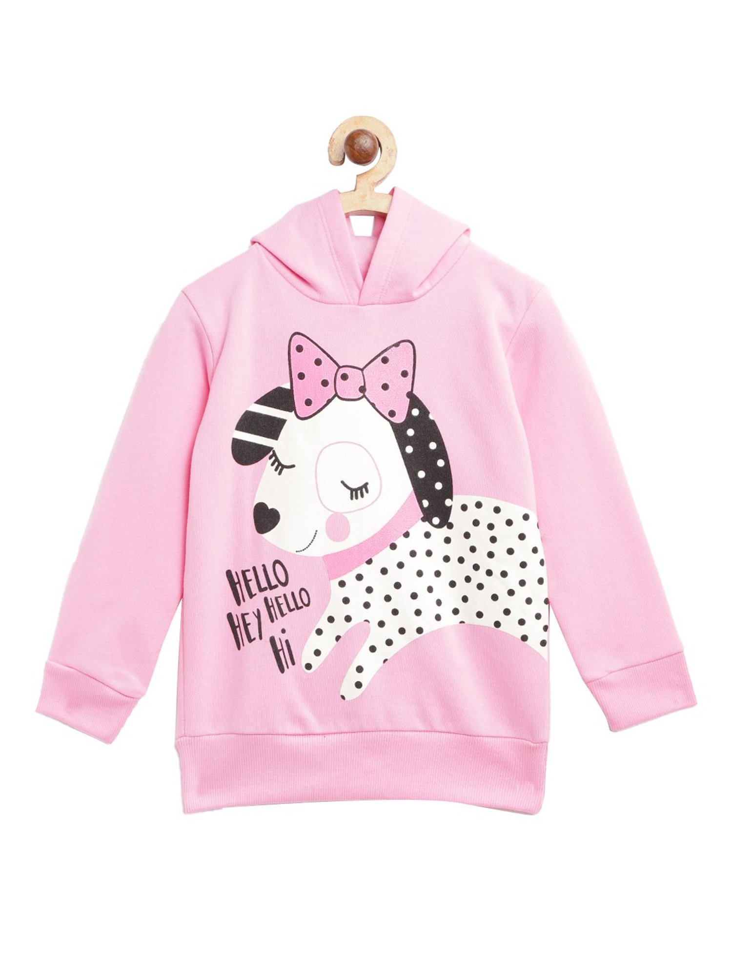 Lazy Shark Kids Pink Printed  Hoodie