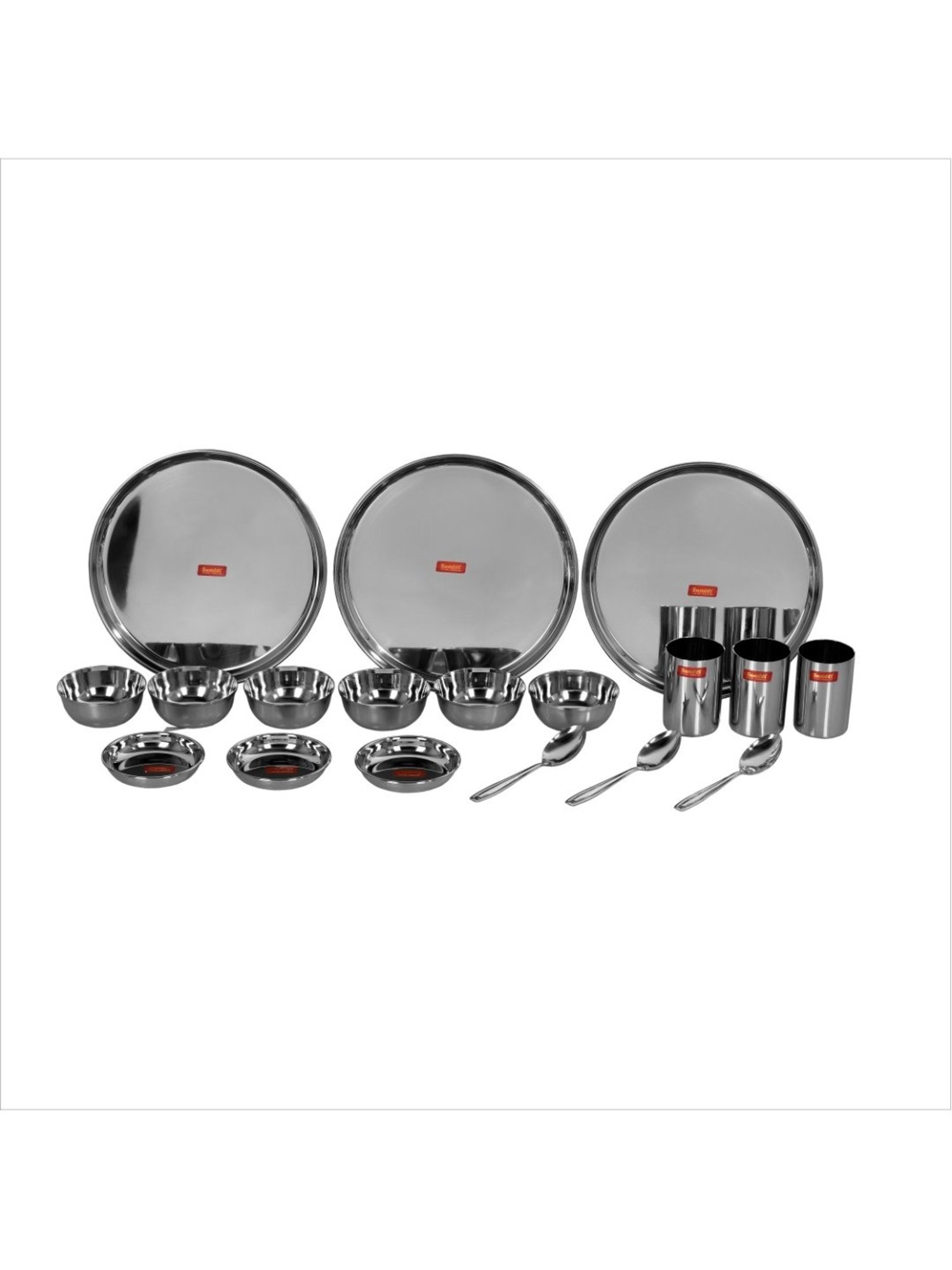 Cello White & Rust Glass Dinner Set