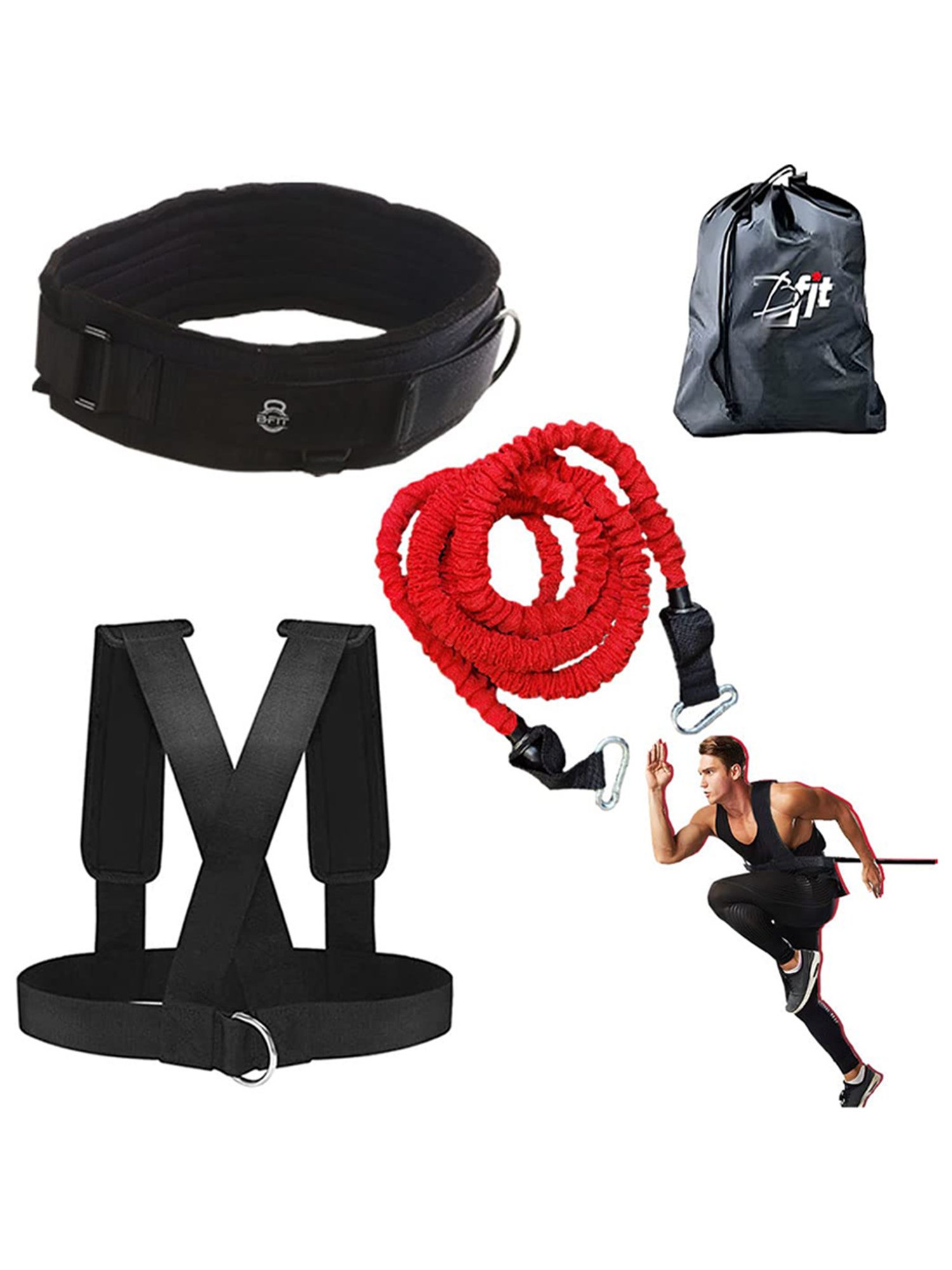 B Fit Resistance Trainer Acceleration Speed Cord (Black)