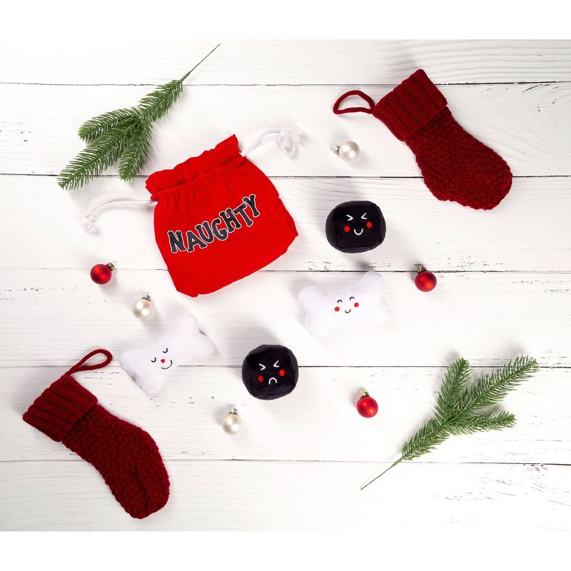 Pearhead Feliz Naughty and Nice Reversible Bag and Dog Toy Set