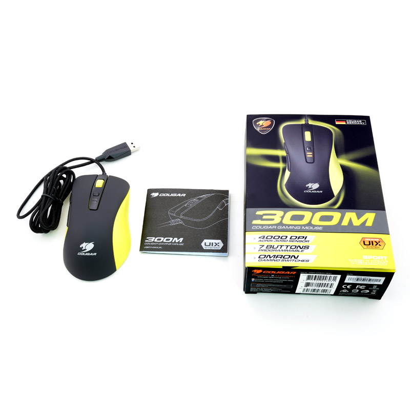 COUGAR 300M MOC300O Orange 7 Buttons 1 x Wheel USB Wired Optical 4000 dpi Gaming Mouse