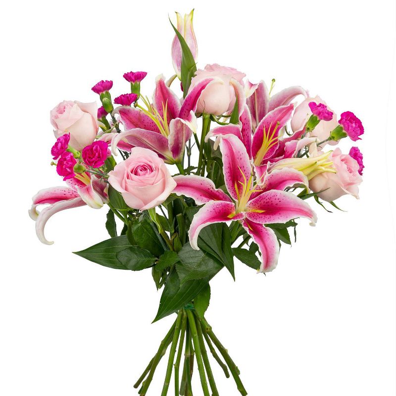 Colour Republic Light Pink Garden Rose Bouquet